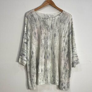 Coldwater Creek Abstract Art to Wear Blouse Lagenlook Boxy Beachy Small